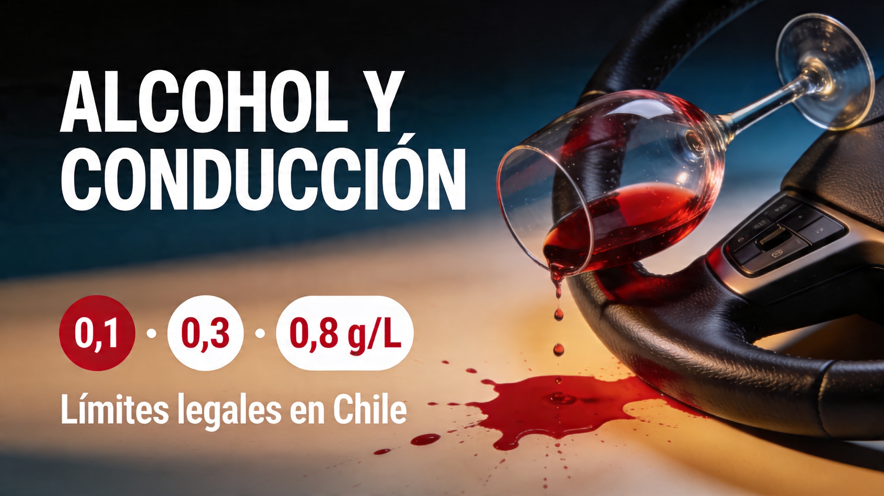 Control de alcotest realizado por Carabineros de Chile en una carretera nocturna