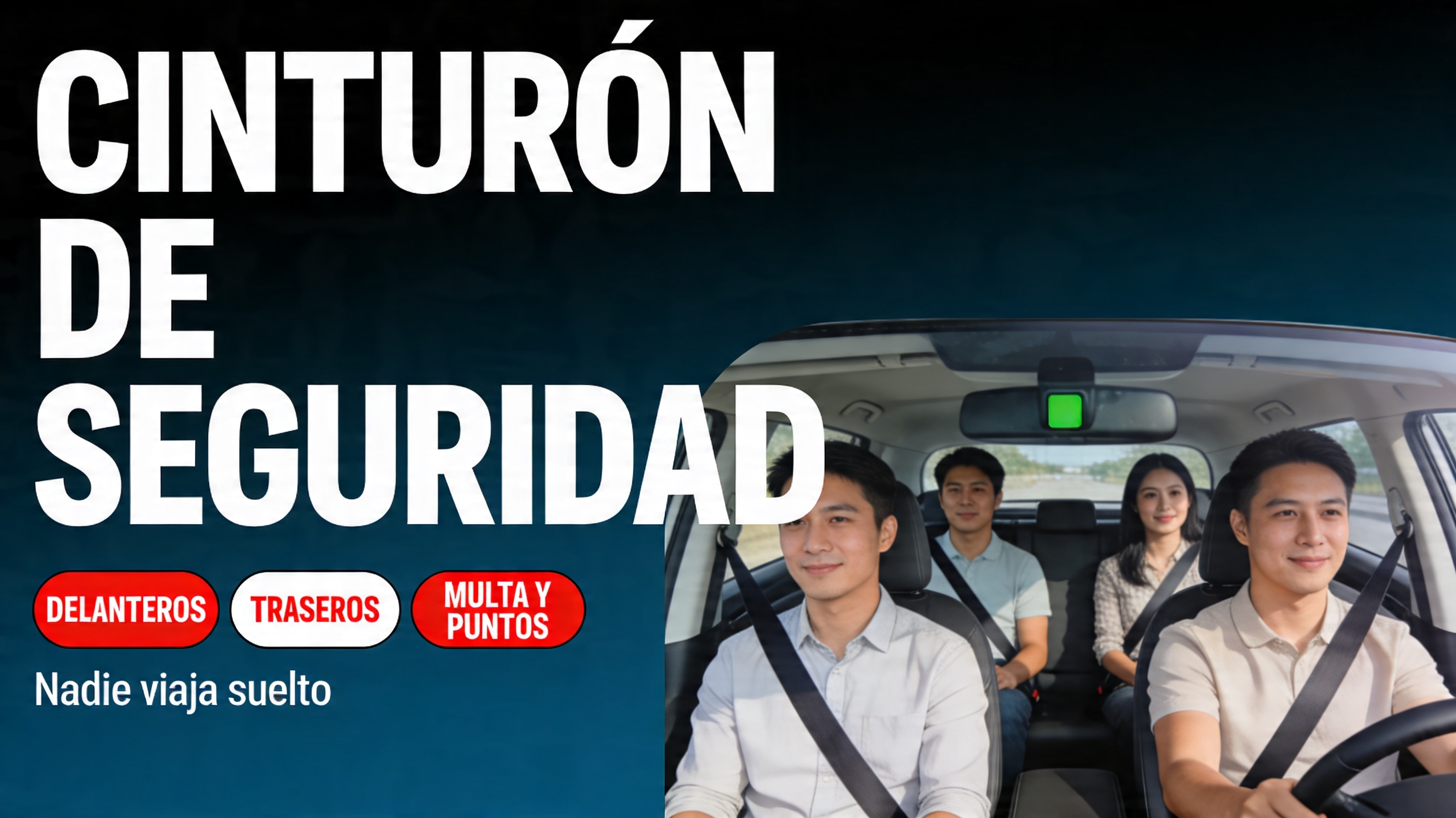 Conductor abrochándose el cinturón de seguridad en Chile
