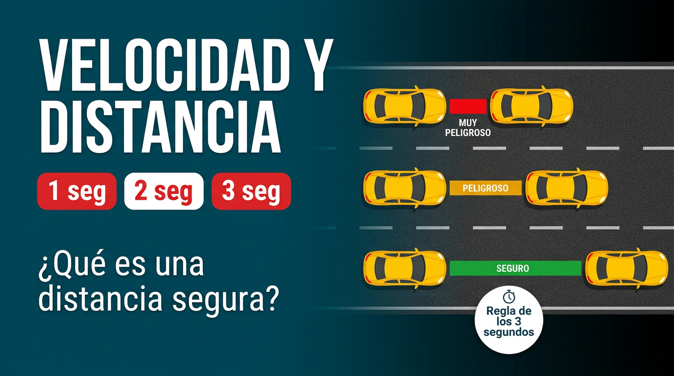 Vehículos manteniendo distancia de seguridad en carretera