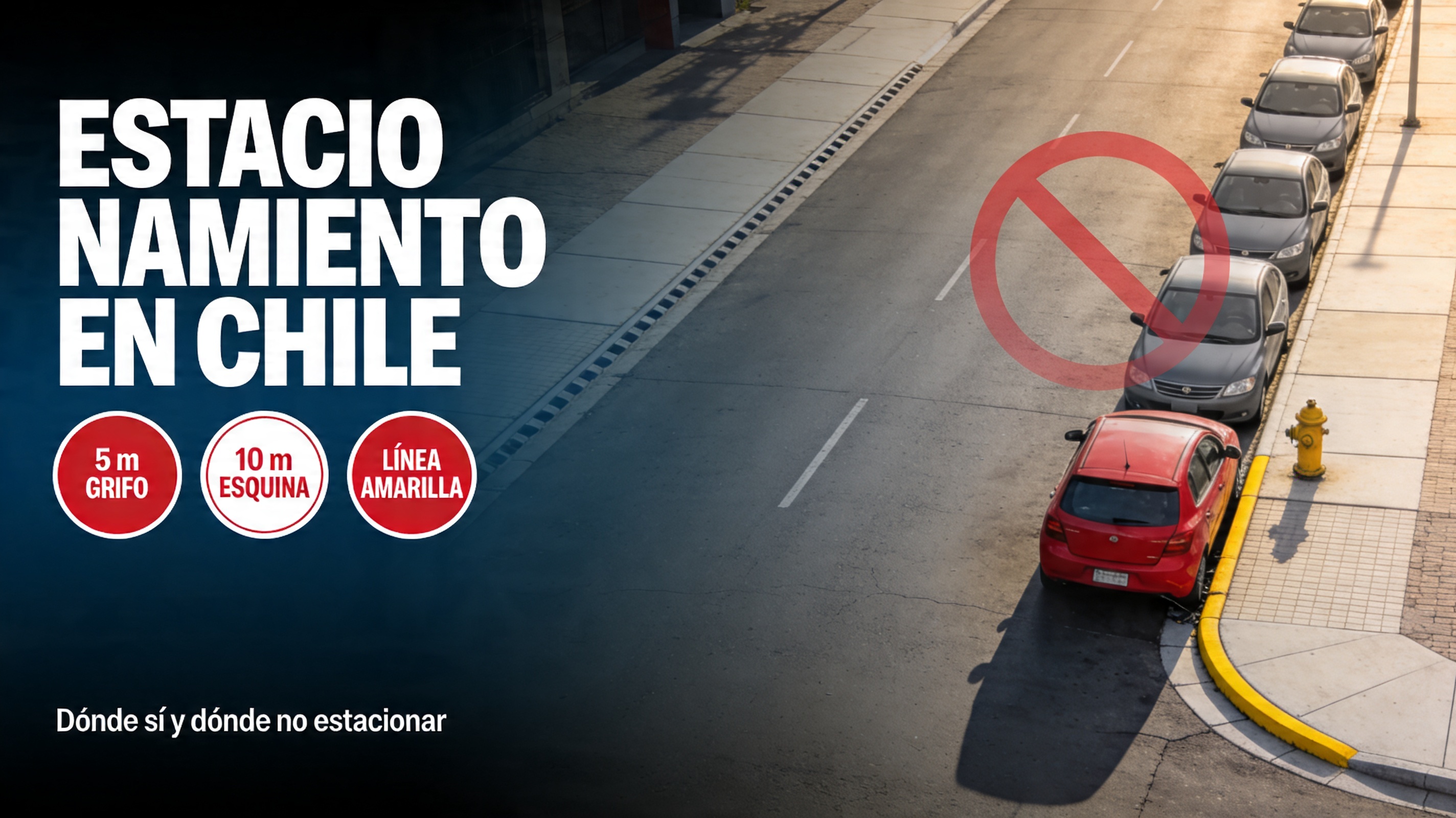 Señal de prohibido estacionar en Chile