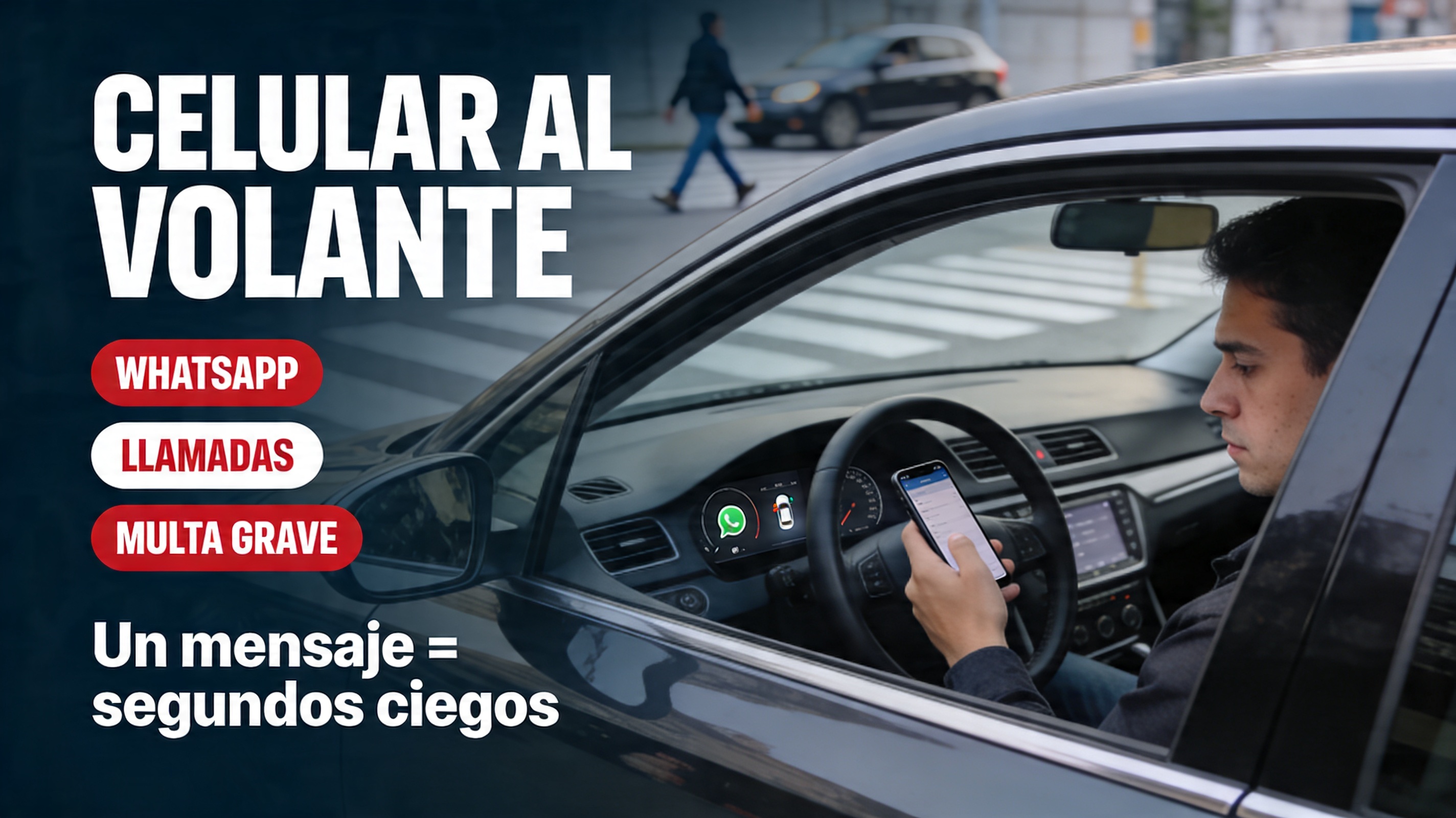 Conductor con celular al volante en Chile