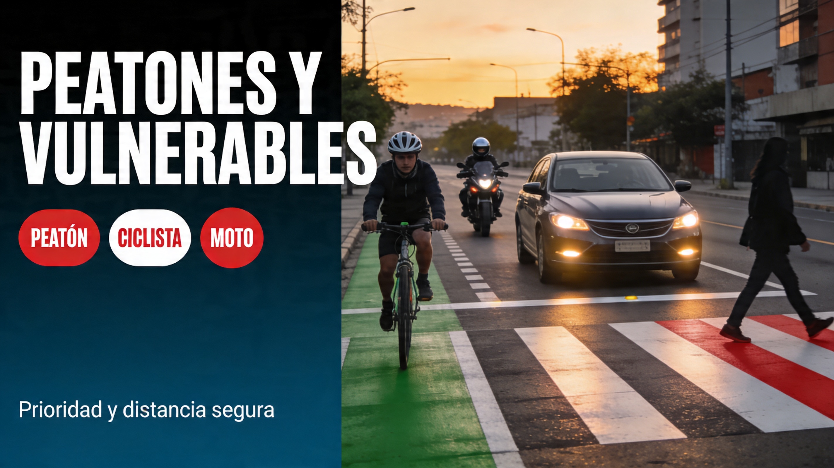Peatones y ciclistas compartiendo la vía en Chile